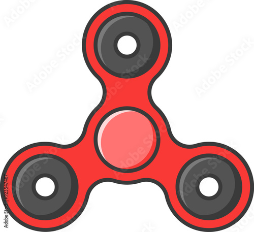  Red Fidget Spinner Illustration