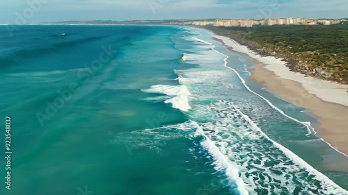 Wallpaper Mural Peaceful Aerial Capture of Waves Gently Washing Over the Beach Sand Torontodigital.ca