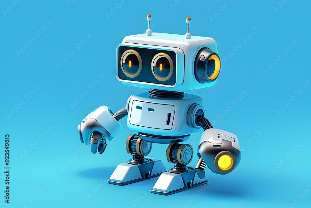 Fototapeta premium Sleek Techy Robot Logo with Futuristic Advanced Technology Design