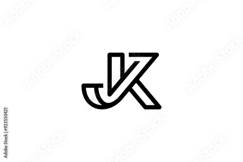 Letter JK or KJ Logo Design Vector 