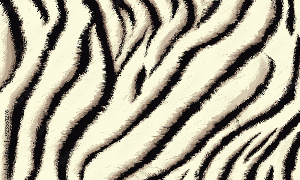 Detailed White Tiger Skin Pattern Vector Illustration With Wild Texture. Animal Striped Skin Fur Pattern Texture Background Detailed White Tiger Skin Pattern Vector Illustration With Wild Texture. Animal Striped Skin Fur Pattern Texture Background