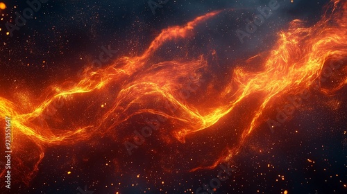 Wallpaper Mural Dynamic abstract image of fiery plasma energy flowing in space. Torontodigital.ca