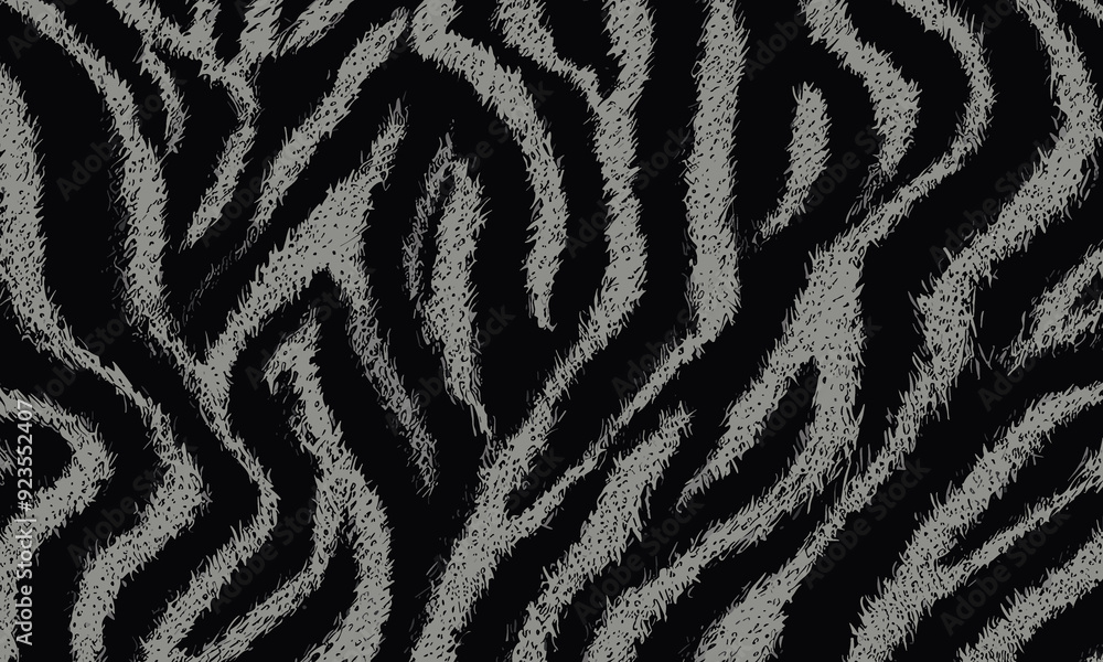 Fashionable Black Tiger Skin Pattern Vector Illustration Seamless Design. Animal Striped Skin Fur Pattern Texture Background Fashionable Black Tiger Skin Pattern Vector Illustration Seamless Design. Animal Striped Skin Fur Pattern Texture Background