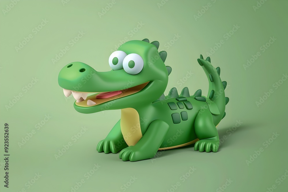 Naklejka premium Delightful Nostalgic Crocodile Logo Design Incorporating Cute Cartoon