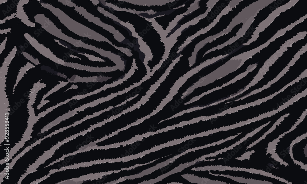 Detailed Black Tiger Skin Pattern Vector Illustration With Wild Texture. Animal Striped Skin Fur Pattern Texture Background Detailed Black Tiger Skin Pattern Vector Illustration With Wild Texture. Animal Striped Skin Fur Pattern Texture Background