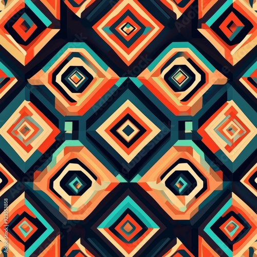 Wallpaper Mural A trendy, simple, uniform pattern with an abstract, creative geometric structure art of risograph. Torontodigital.ca