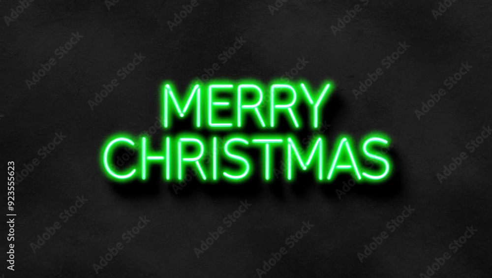 merry christmas green neon lettering on plain dark black background merry christmas green neon lettering on plain dark black background