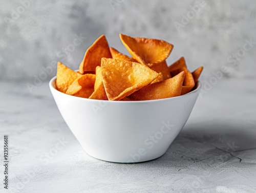 A bowl of crispy snacks arranged neatly for a snack time treat