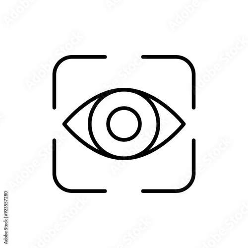 Eye scan outline icons, minimalist vector illustration ,simple transparent graphic element .Isolated on white background