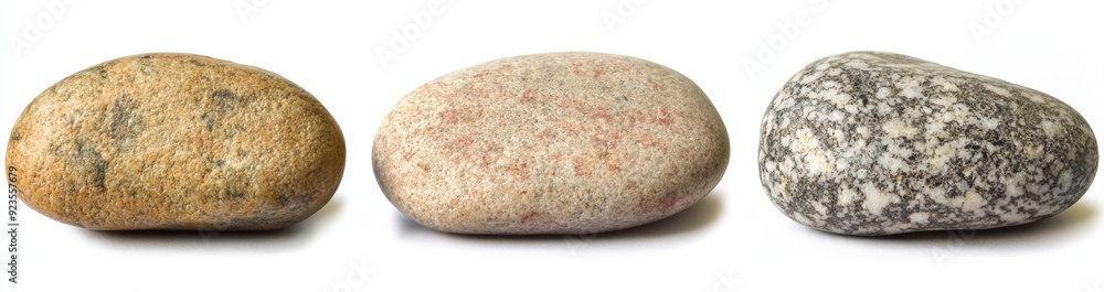 Stone pebbles isolated on transparent background in a collection Stone pebbles isolated on transparent background in a collection