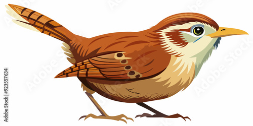 Vector South Carolina State Bird - The Carolina wren (Thryothorus ludovicianus)
