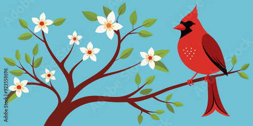 Cardinal and dogwood 

