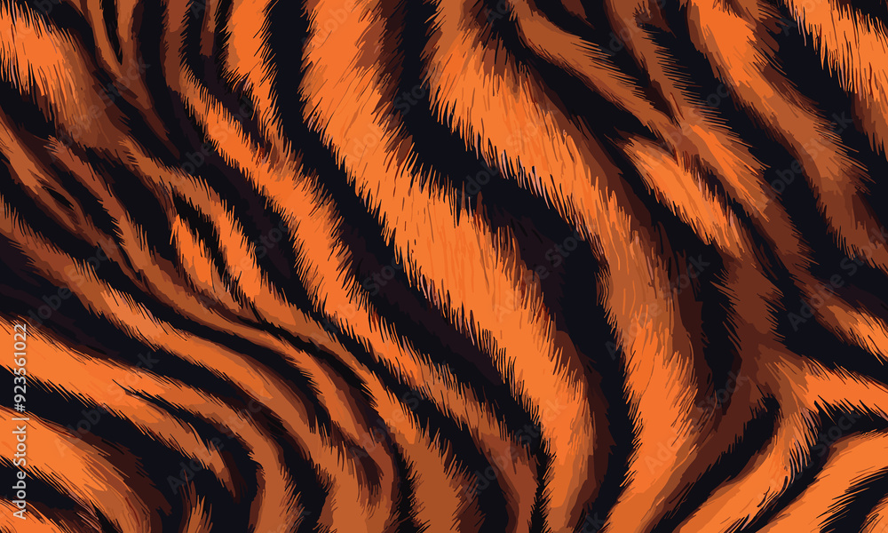 Tiger Skin Pattern Vector Illustration Seamless Design. Animal Striped Skin Fur Pattern Texture Background Tiger Skin Pattern Vector Illustration Seamless Design. Animal Striped Skin Fur Pattern Texture Background