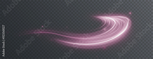 Light pink Twirl. Curve light effect of pink line. Luminous pink circle. Light pink pedistal, podium, platform, table. Vector PNG. Vector illustration	
