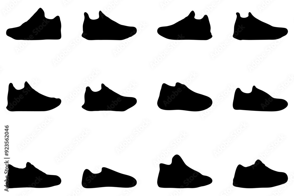 Fototapeta premium Simple shoe icon set. Fashion design