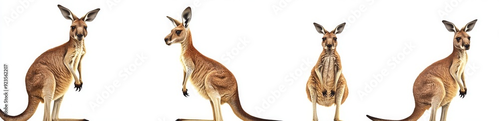 An isolated group of kangaroos on a transparent background An isolated group of kangaroos on a transparent background