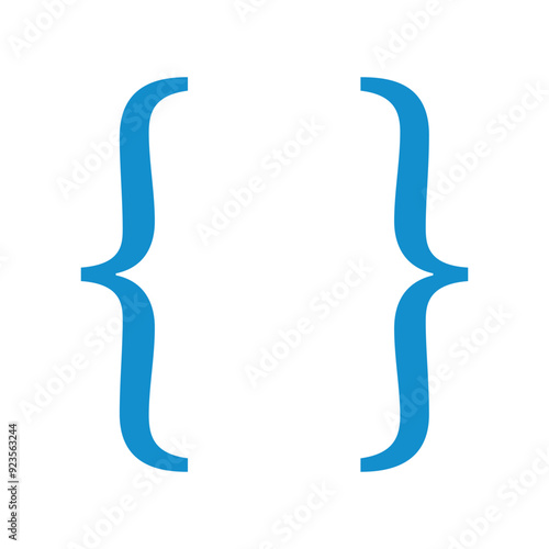 Bracket curly brace icon symbol.