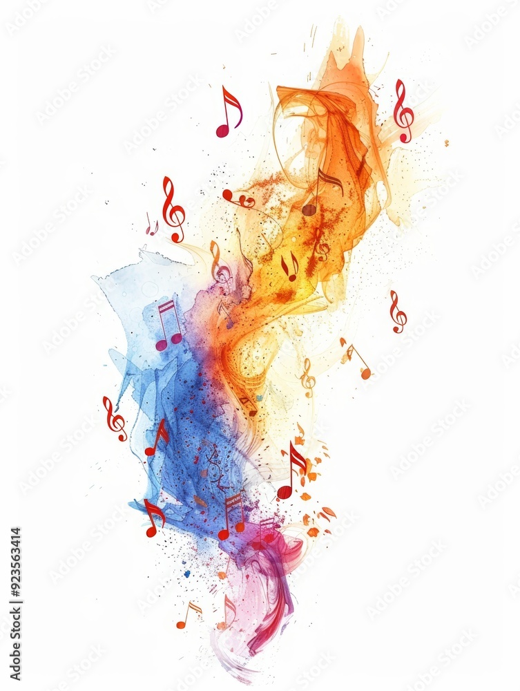 Colorful Abstract Back to School Frame Background with Musical Notes and Artistic Splashes Colorful Abstract Back to School Frame Background with Musical Notes and Artistic Splashes