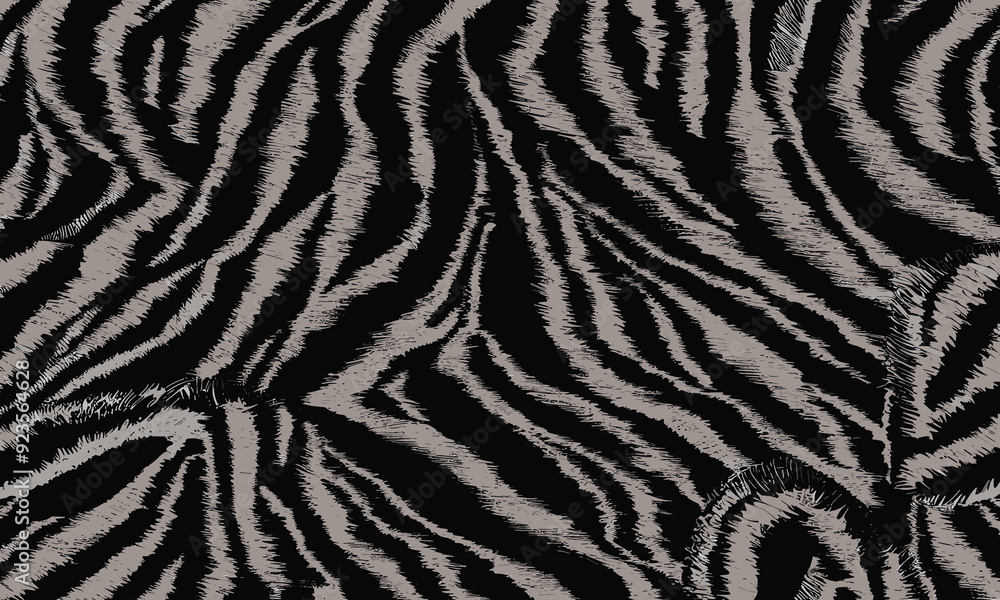 Black Tiger Skin Pattern Vector Illustration Wild Texture. Animal Striped Skin Fur Pattern Texture Background Black Tiger Skin Pattern Vector Illustration Wild Texture. Animal Striped Skin Fur Pattern Texture Background