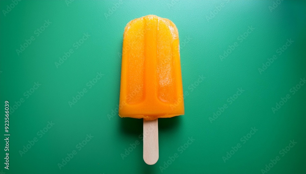 Zesty Mango Popsicle on Green A vibrant orange popsicle takes center stage against a vivid green backdrop, promising a refreshing summer treat. Zesty Mango Popsicle on Green A vibrant orange popsicle takes center stage against a vivid green backdrop, promising a refreshing summer treat.