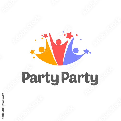 Vector logo design template. Teamwork abstract icon. Party sign.