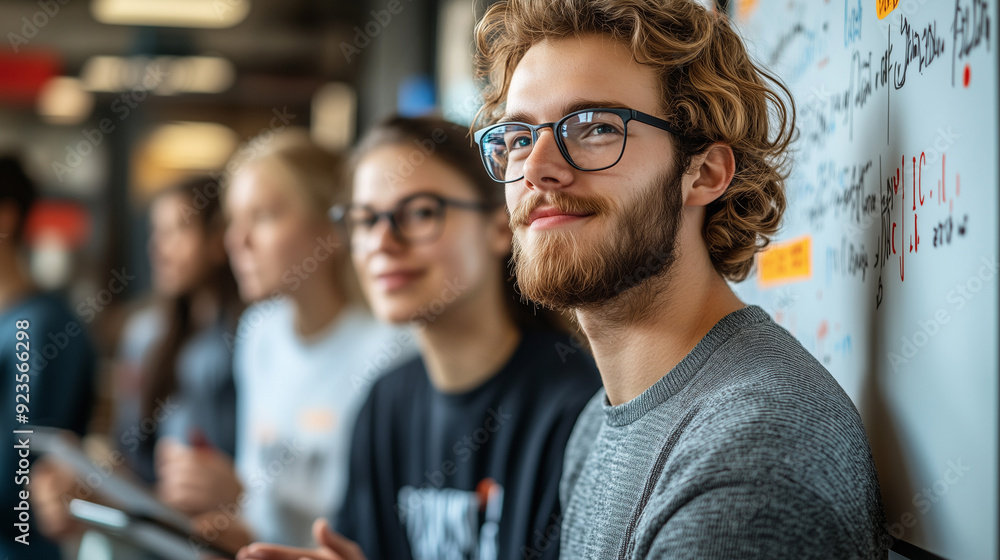 Mixed team of software engineers brainstorming ideas. Diverse app developers collaborating as group. Mixed team of software engineers brainstorming ideas. Diverse app developers collaborating as group.