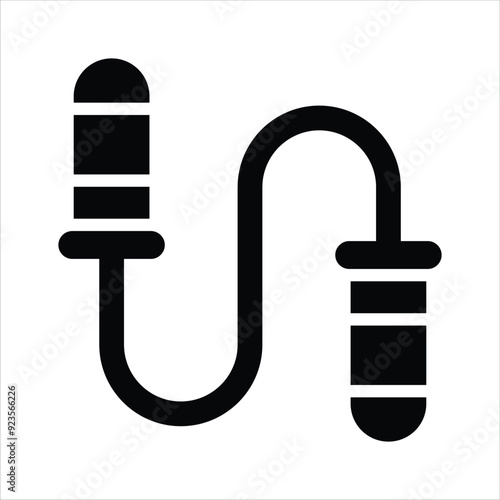 Fitness string, icon of skipping rope in modern design style