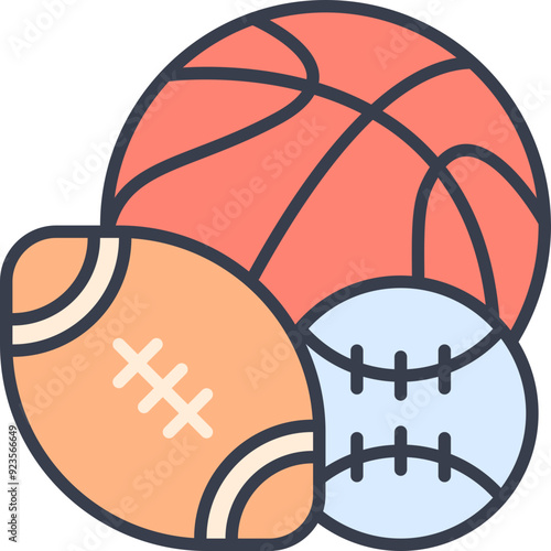 sports balls: basketball, baseball, football clip art preview