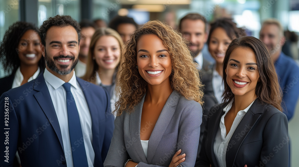 A diverse group of businesspeople poses for a professional team photo, exuding confidence and professionalism, while looking smart and impeccable. A diverse group of businesspeople poses for a professional team photo, exuding confidence and professionalism, while looking smart and impeccable.