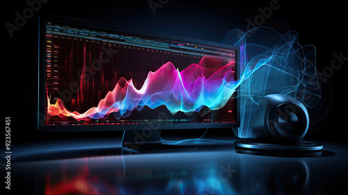 Wallpaper Mural generated illustration financial chart on screen. Investment and trading background for stock. Torontodigital.ca