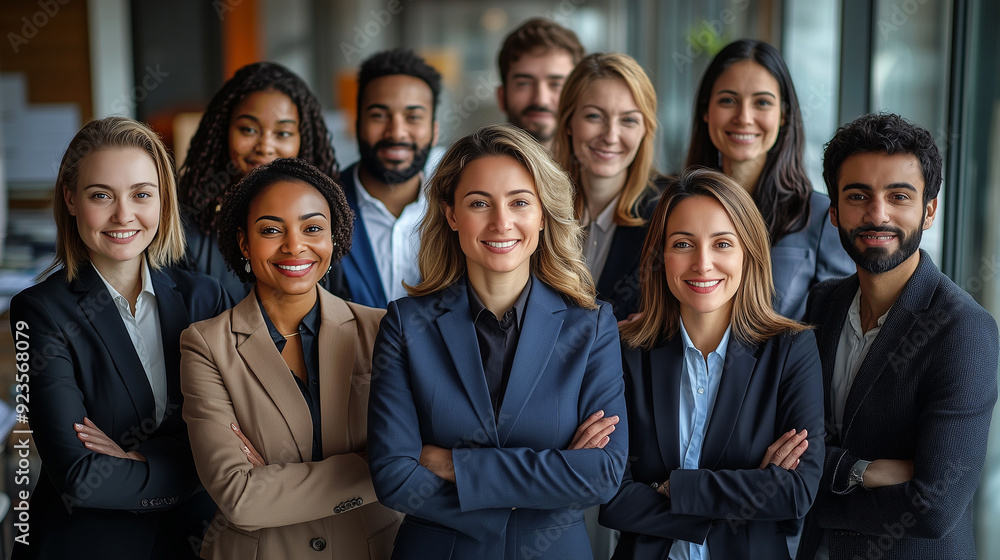 A diverse group of businesspeople poses for a professional team photo, exuding confidence and professionalism, while looking smart and impeccable. A diverse group of businesspeople poses for a professional team photo, exuding confidence and professionalism, while looking smart and impeccable.