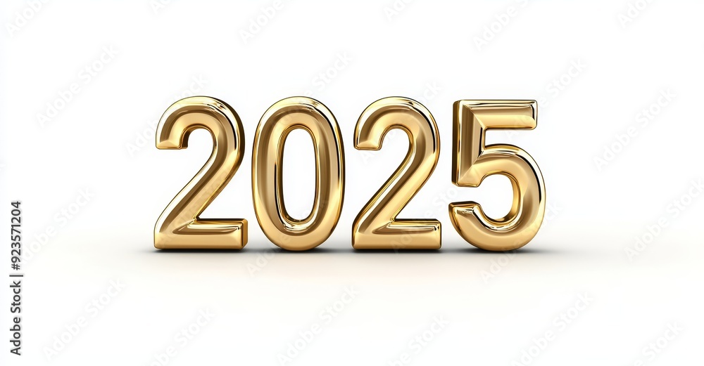 Symbol of luxury and luxury for the new year 2025, metallic glossy luxury, bold lettering, number, and year Symbol of luxury and luxury for the new year 2025, metallic glossy luxury, bold lettering, number, and year