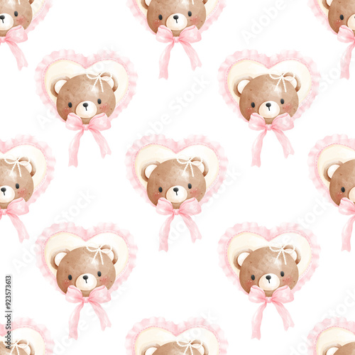 Cute Teddy Bear Seamless pattern 