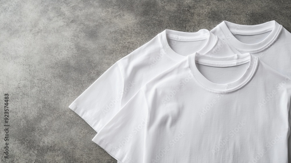 White T-Shirts on Gray Background White T-Shirts on Gray Background