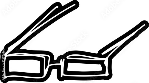 eyeglasses vector silhouette hand drawn