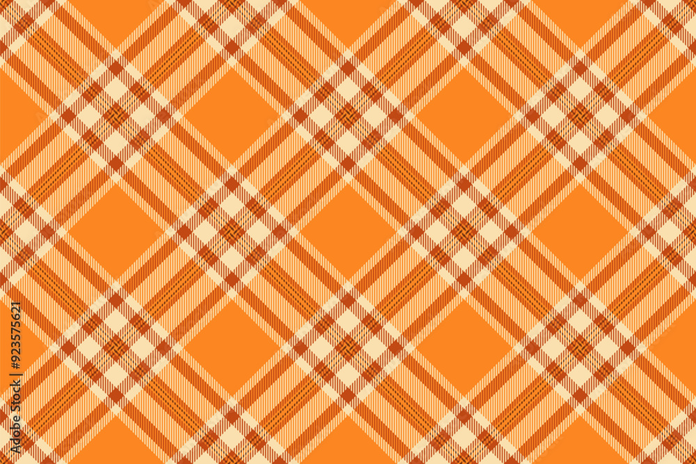 Packing plaid tartan vector, stripe fabric check pattern. Lovely texture textile seamless background in orange and wheat colors. Packing plaid tartan vector, stripe fabric check pattern. Lovely texture textile seamless background in orange and wheat colors.