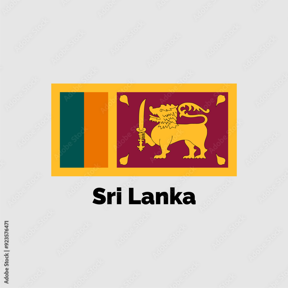 Sri lanka flag design vector illustration on a gray background for graphic and web design. Sri lanka flag design vector illustration on a gray background for graphic and web design.