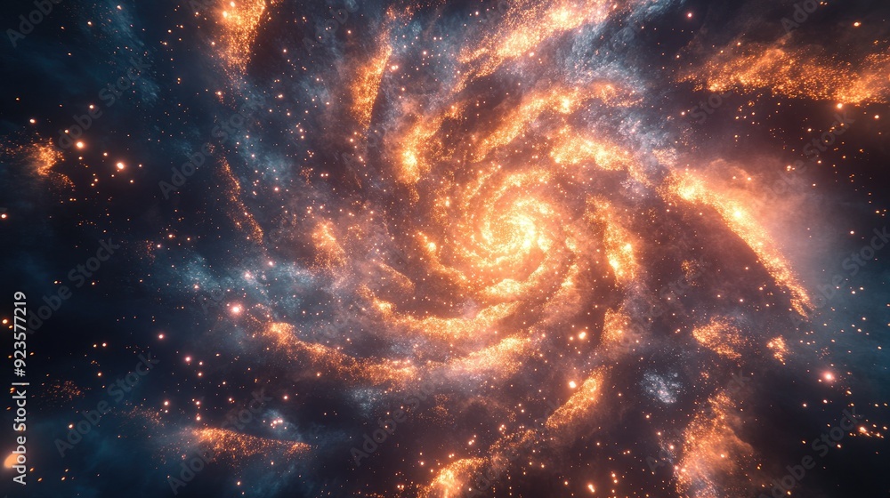 Fireworks creating a spiral pattern as they burst in the sky. Fireworks creating a spiral pattern as they burst in the sky.