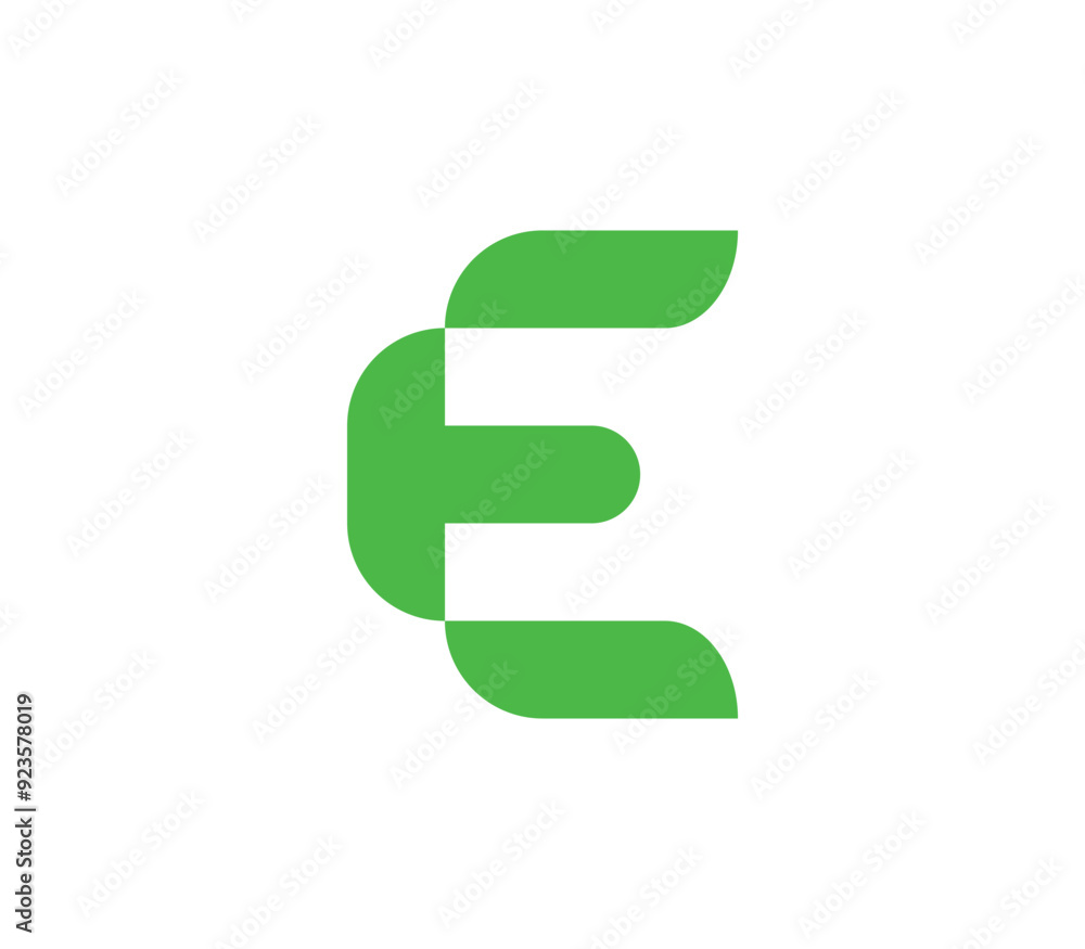 Alphabet E letter green ecology nature logo element vector. Eco company logo concept Alphabet E letter green ecology nature logo element vector. Eco company logo concept