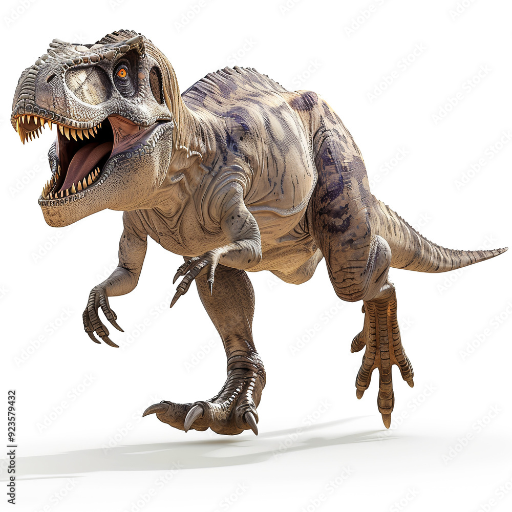 Majestic Tyrannosaurus Rex in Isolated White Background Majestic Tyrannosaurus Rex in Isolated White Background