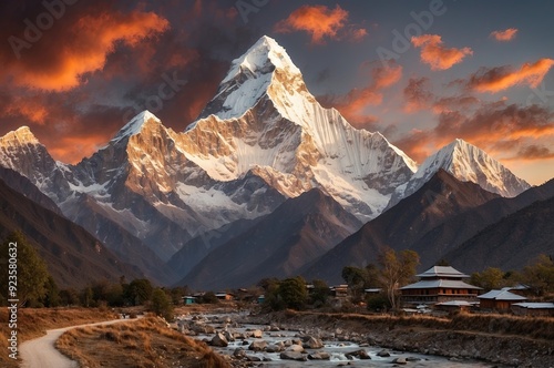 Female world champion competing in the Everest Base Camp to Kathmandu Mailrun photo