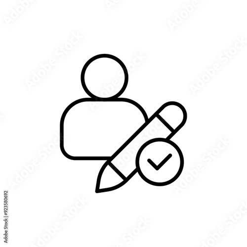 Author outline icons, minimalist vector illustration ,simple transparent graphic element .Isolated on white background