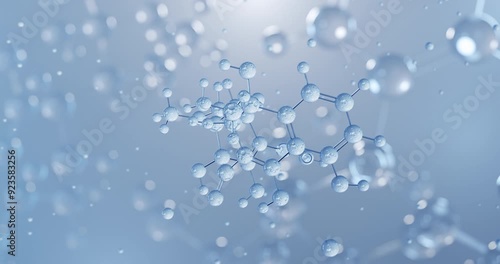 Wallpaper Mural Tetracycline, rotating 3D model of antibiotic, seamless looped video, molecular structure with selective focus Torontodigital.ca