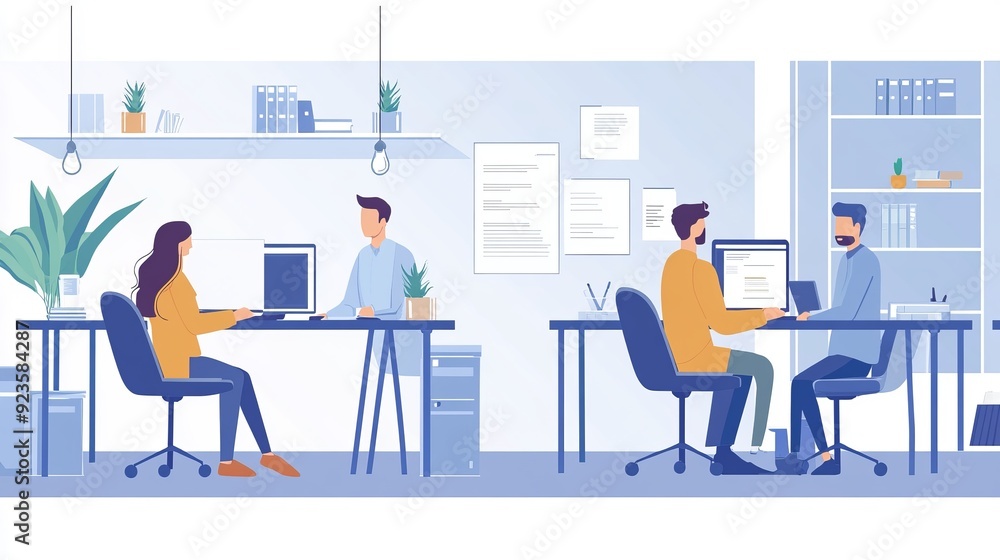 Modern Office Workspace Illustration Modern Office Workspace Illustration