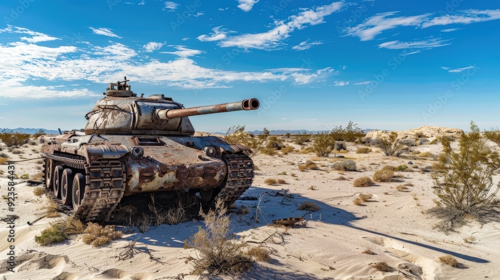 Fototapeta premium Rusty Tank in the Desert