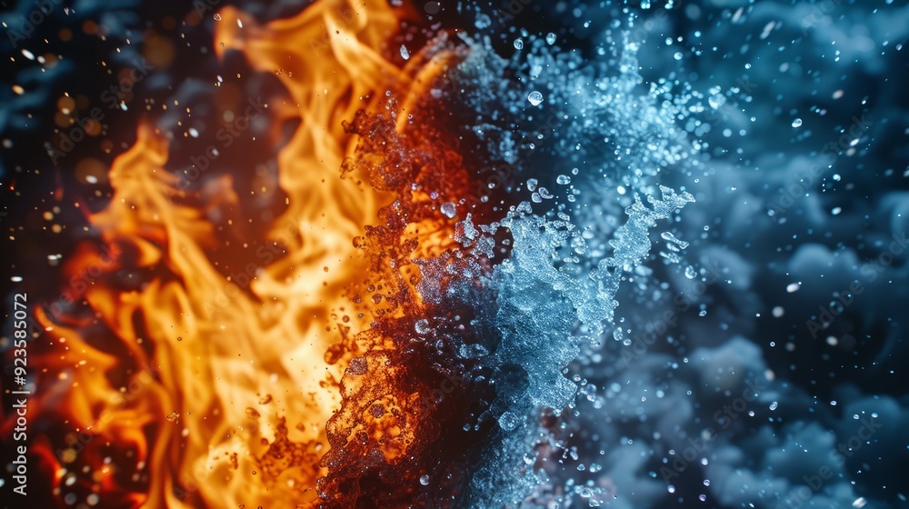 Fire and ice collide in a dramatic display of elemental forces Fire and ice collide in a dramatic display of elemental forces