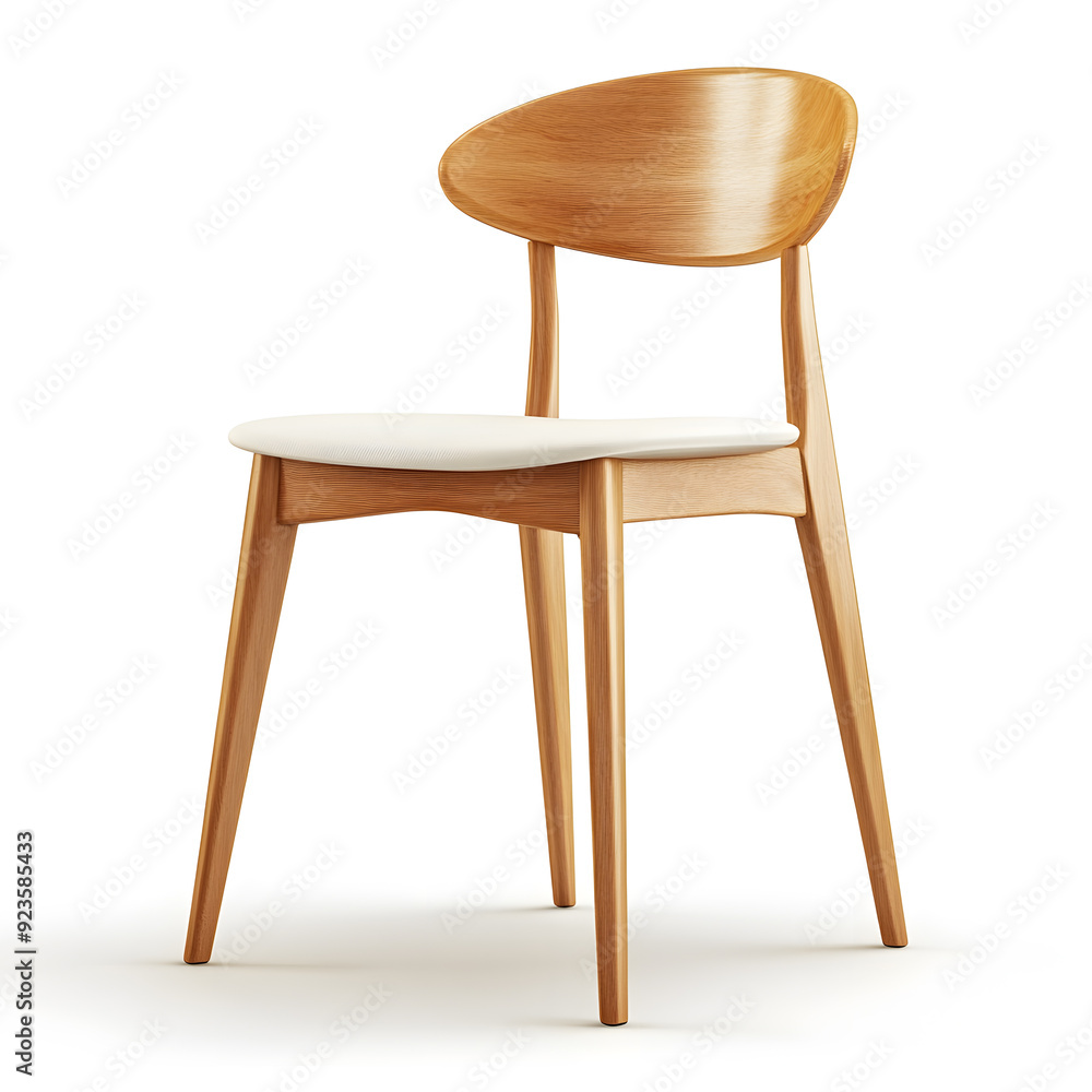 Modern Scandinavian wooden chair isolated on white background Modern Scandinavian wooden chair isolated on white background
