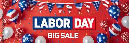Labor day big sale banner, Happy labor day.