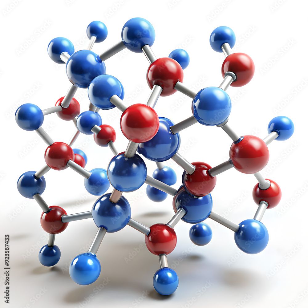 Obraz premium 3D model of a Vitamin C molecule showing its atomic structure and chemical bonds
