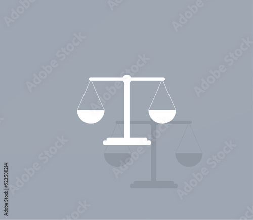 Vector icon of white color with shadow on gray background